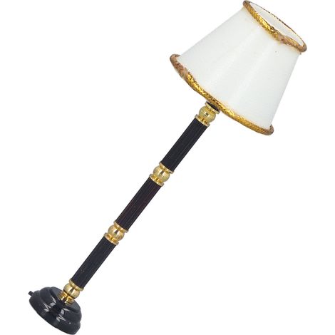 Lampadaire miniature à l'échelle 1:12 pour maisons de poupées, fonctionne sur piles, ampoule LED, modèle réaliste, métal raffiné, décoration pour meubles de maison de poupée. (1/5)