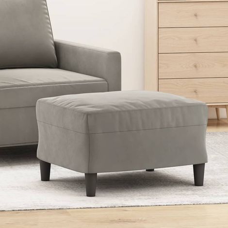 Repose-pied Tabouret pour Maison Salon Chambre Gris clair 60x50x41 cm Velours -BV57016 (1/5)