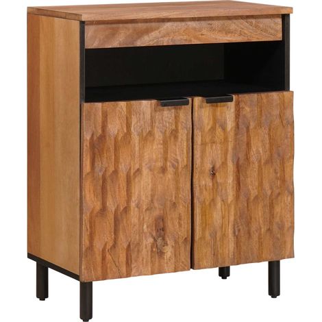 Sideboard Acacia Brown Finish 60 x 33 x 75 cm Solid Mango Wood vidaXL