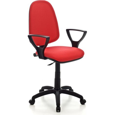 Poltrona per ufficio mod. Torino in tessuto colore rosso con braccioli (1/2)