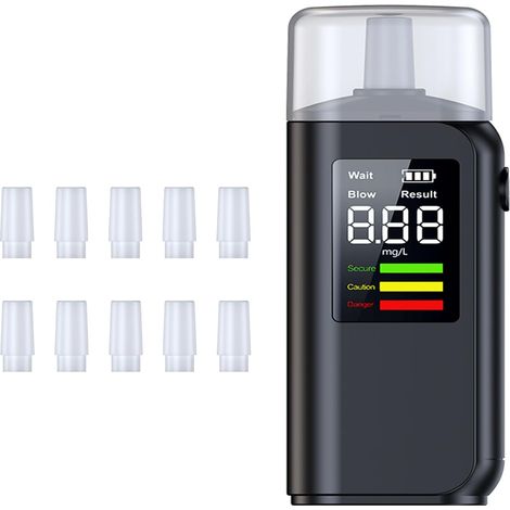 Breathalyser, Alcohol Tester Dual Mode with Voice & Colour LCD, 11 Mouthpieces, Portable Professional Breathalyzer for Personal Home Car Use (1/5)