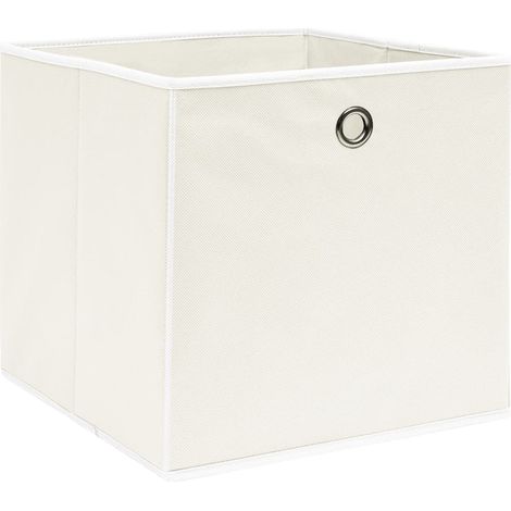 Boîtes de rangement 4 pcs Blanc 32x32x32 cm Tissu