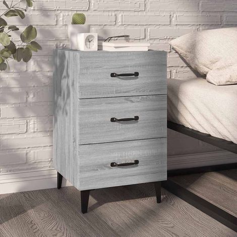 vidaXL Bedside Cabinet Grey Sonoma 40x40x66 cm Engineered Wood (1/5)