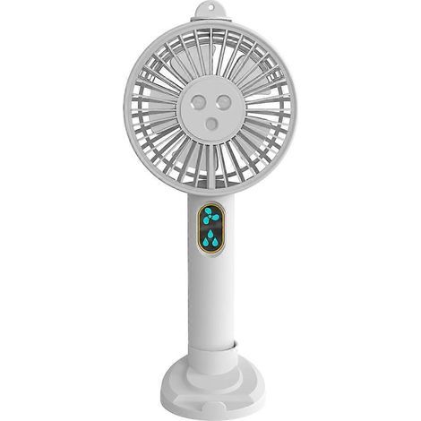 HONORNIC - Wiederaufladbarer tragbarer Ventilator mit 2000 mAh, Ständer und 3 verstellbaren Luftdüsen, weiß. (1/5)