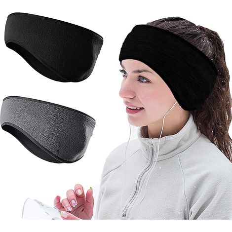 2 Pièces Bandeau Polaire, Bandeau Sport Femme, Bandeau Cache-Oreilles pour l'hiver, Bandeau Elastique pour Adulte Hommes Femmes (1/4)