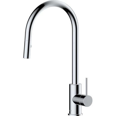 Swiss Aqua Technologies Miscelatore per lavabo Aurum 44 cm con doccetta estraibile a 2 getti, cromo lucido (SATBAUR286CR) (1/5)