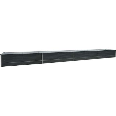 vidaXL Garden Raised Bed Galvanised Steel 600x80x45 cm Anthracite