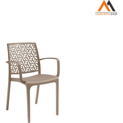 SEDIA IN POLIPROPILENE 'NINFA ARMCHAIR' taupe