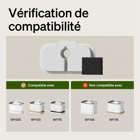Filtri di ricambio per fontanella per gatti, confezione da 4, compatibili con i modelli PLWF005, PLWF115, PLWF105, filtrazione verticale - ALTRO (1/4)