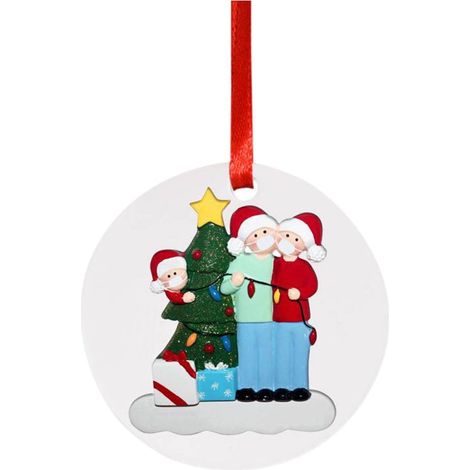 Ornement De Noël - En Plastique - 10 Cm - Pour Arbre De Noël - Personnalisable Au Marqueur - 1 Pièce (1/5)