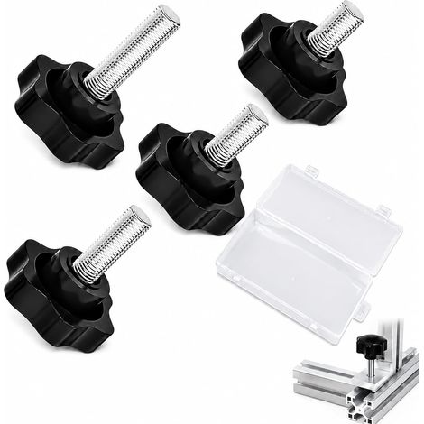 Vis - 48 pièces Vis M6, Étoile Moletées Bouton, Vis Hexagonales avec Écrous Hexagonaux idéales pour Les réparations de Bricolage, avec boîte de Rangement (1/5)