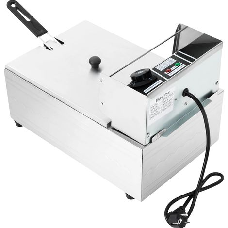 Friteuse Électrique, Double Cuve, Température Réglable, 1 Réservoir 6L (1/2)