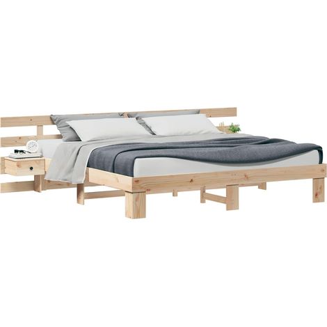 Maison Exclusive - Estructura de cama Marrón 180 x 200 cm Madera (1/5)