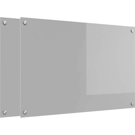 Protection de cuisine 2 pcs Gris clair 90 x 60 cm verre trempé CFW25397 (1/5)