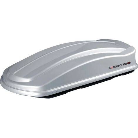 box tetto per auto nordrive 630 litri in abs argento lucido - n60026 (1/4)
