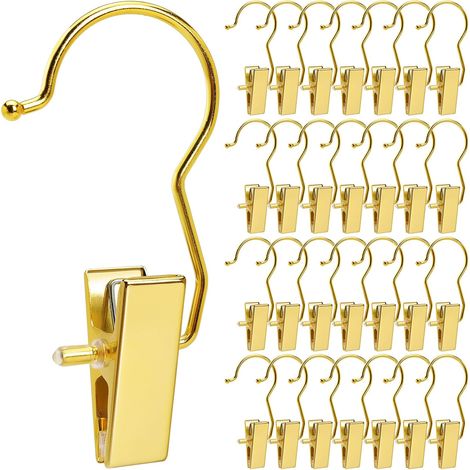 Set mit 24 goldenen Stiefelclips für den Kleiderschrank, Stiefelaufhänger mit Haken, Kleiderhaken, Wäscheklammern, tragbare Reiseaufhänger für Hüte, Handtücher, BHs