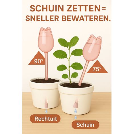 Pack de 4 ampoules d'arrosage automatique pour plantes, ampoules d'arrosage automatique pour plantes d'intérieur et d'extérieur, pointes d'arrosage pour plantes pour les vacances (1/5)