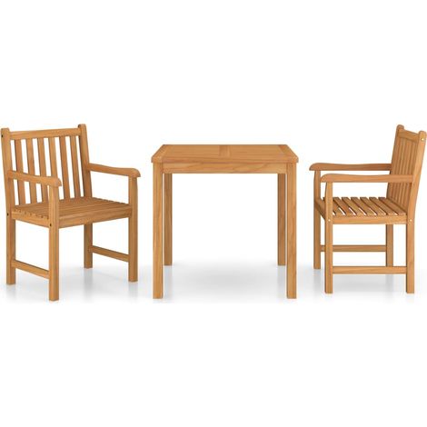 Maison Exclusive - 3-teiliges Garten-Ess-Set 80 x 80 cm Massivhol