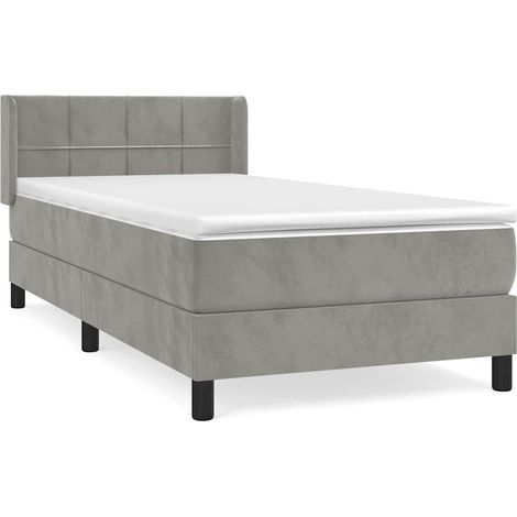 Maison Exclusive - Boxspringbett mit Matratze Hellgrau 100x200 cm (1/5)