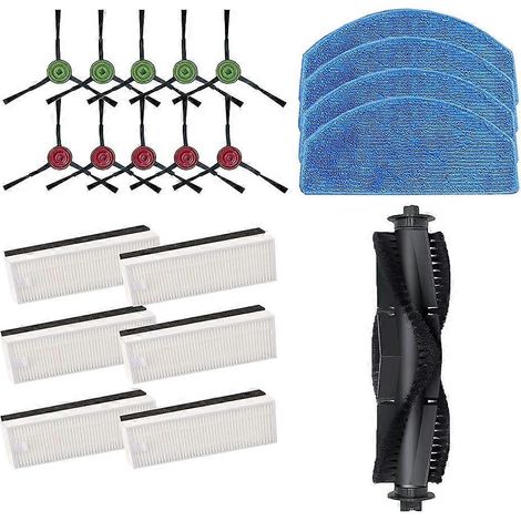 Pièces détachées pour Tikom G8000 / G8000 Pro, Honiture G20 / G20 Pro, Laresar Evol 3 3S : brosse latérale principale, filtre HEPA et chiffon de nettoyage. (1/5)