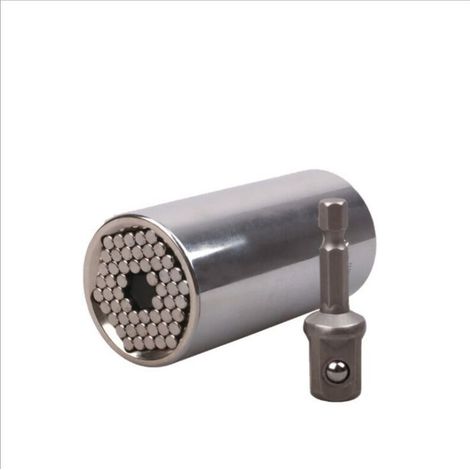 Prise universelle 2 pièces clé à cliquet universelle jeu de douilles multifonction outil de réparation jeu de douilles multifonction adaptateur de voiture (7-19mm) (1/2)