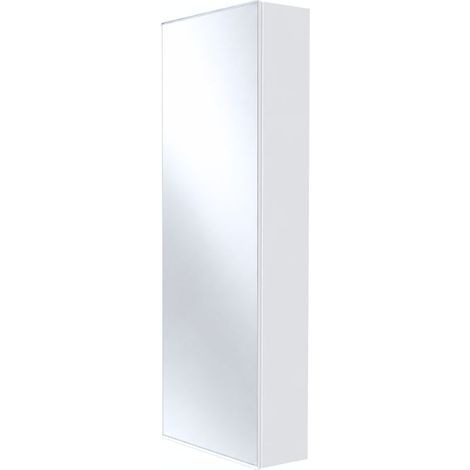 Coffret d'habillage ATOLE 13 modules en acier blanc avec porte miroir - H. utile : 730 mm