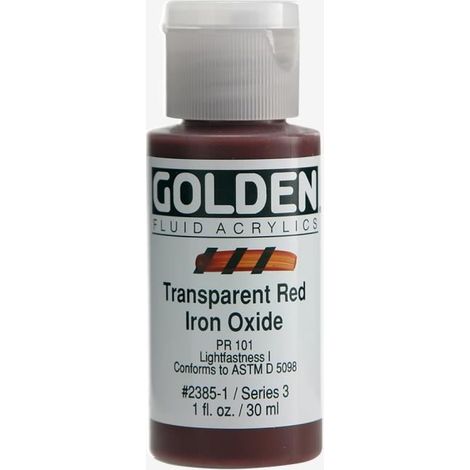 Golden : Fluid Acrylic Paint : 30ml (1oz) : Transparent Red Iron Oxide