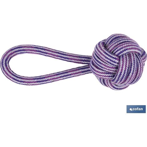 COFAN juguete mordedor perros bola morada 10 x 26 cm , Juguete mordedor para perros fabricado en algodón y poliéster.Este juguete favorece los juegos y la interacción con la mascot (1/5)
