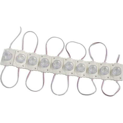 Modulo led 12V 10 led smd 3030 per insegne tabelle con adesivo luce calda 3000k IP65