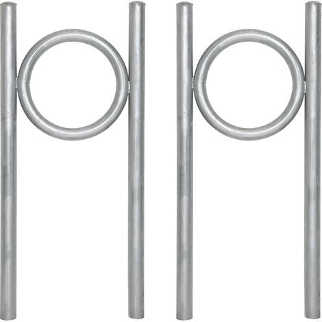 2x Fahrradanlehnbügel 115 x 53 cm Stahl feuerverzinkt Ø 60 mm Einbetonieren Fahrradständer Parker Typ O (1/5)