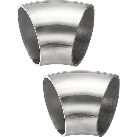 2pcs Coude À 45 Degrés Mandrin, 76mm OD Acier D'échappement Raccord De Tuyauterie 304 Inoxydable pour Exhaust Pipe Stair Handrail HVAC - 35mm (1/5)