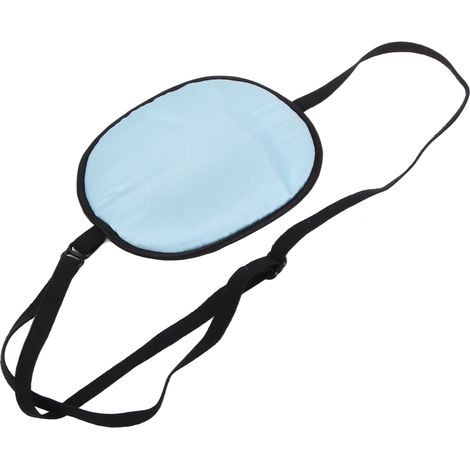 Masque oculaire en soie pour amblyopie adulte, bandeau coupe-lumière ajustable pour strabisme - Bleu (1/5)