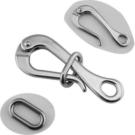 Stainless steel quick-release hooks for maritime use, swan neck hooks, spring hooks, quick-release hooks for life rafts, accessories for shipping and yachting--DTEKGAZ
