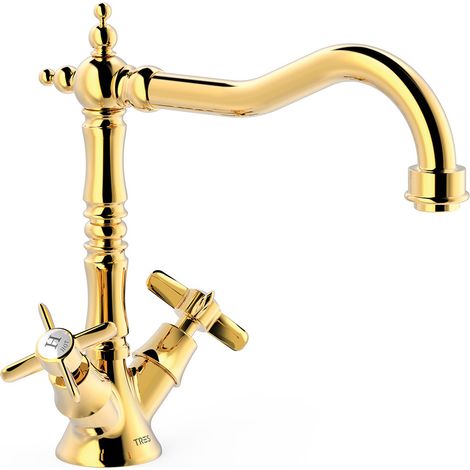 GRIFO BIMANDO PARA COCINA CON LATIGUILLOS DE ALIMENTACIÓN