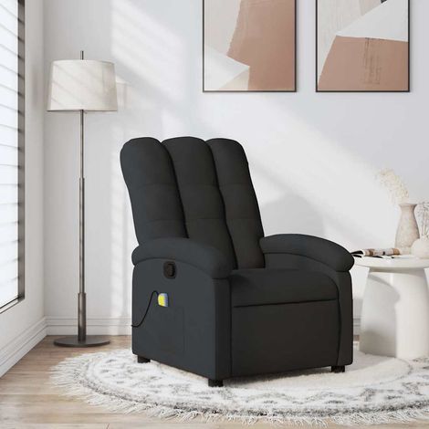 vidaXL Fauteuil de massage inclinable noir tissu (1/5)