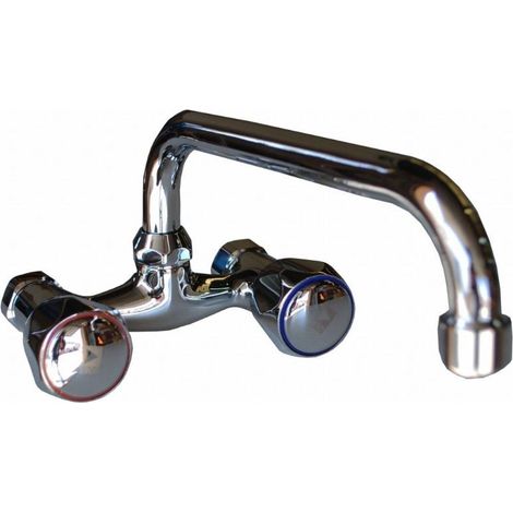 FPLUS bateria fregad.110 c/a-t verona , MEZCLADOR FREGADERO PARED 110 CROMADO CON MONTURA de ZAPATILLA