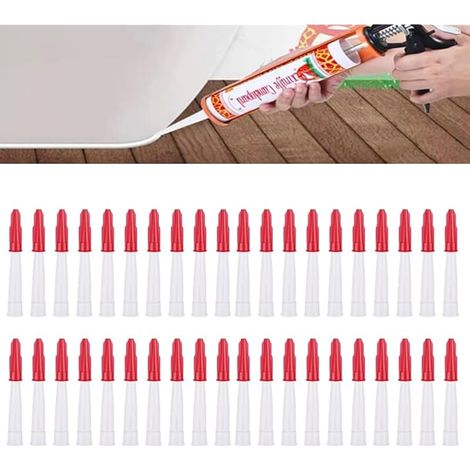 40 embouts de cartouches en silicone, buses transparentes, capuchons d'étanchéité pour outils de masticage de cuisine et de maison (1/5)