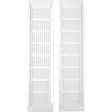 2 Stück Lüftungsgitter aus Aluminiumlegierung, rechteckige Lüftungsplatte für Schränke, Schuhschränke, Kleiderschränke, 80 x 350 mm (1/5)