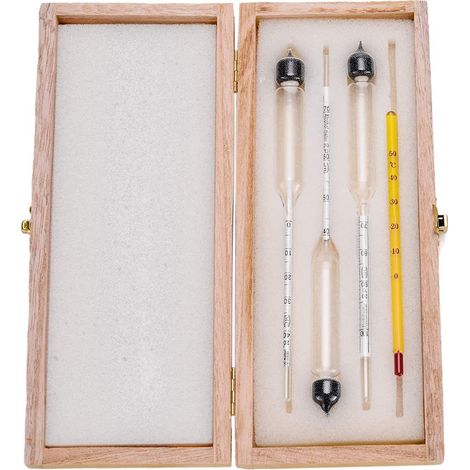 3pcs Alcohol Meter with Thermometer Alcohol Content Meter 0-40, 40-70, 70-100 Vol% Hydrometer for Spirits Distillates Whiskey Brandy Vodka