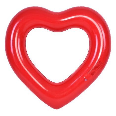 Bouée gonflable en forme de cœur pour enfants et adultes, rouge (1/5)