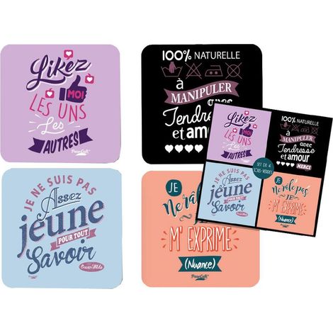 4 sous verres Likez