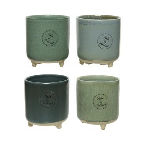 Vaso decorativo in gres su gambe 8,5x7,5 cm