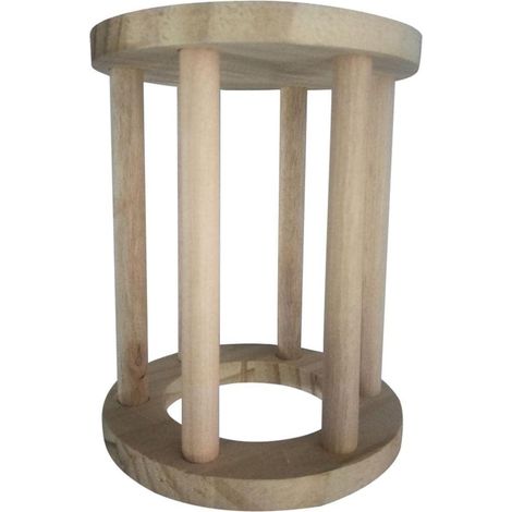 Comedero de heno para animales pequeños, dispensador de hierba, cuenco de madera, antideslizante, apto para conejos, cobayas, jaulas y hogares. (1/5)