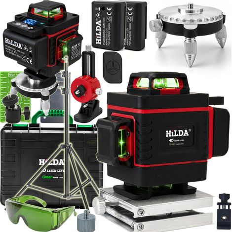 Niveau laser Hilda 4D à 360°, laser en croix, trépied, 200 cm (1/5)