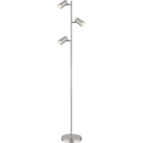 Lampadaire multi-bras nickel mat 3x GU10