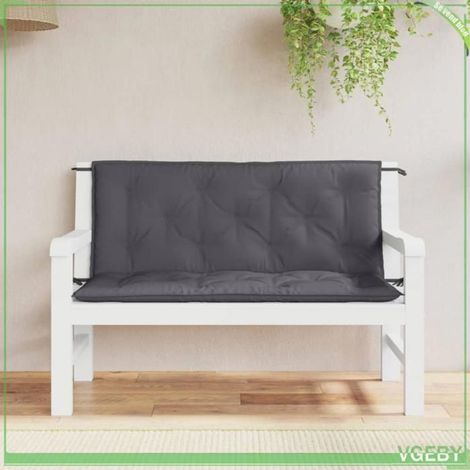 Coussins de banc de jardin - FAFEISY - Uni - Anthracite - Lot de 2 - Tissu Oxford résistant à l'eau (1/5)