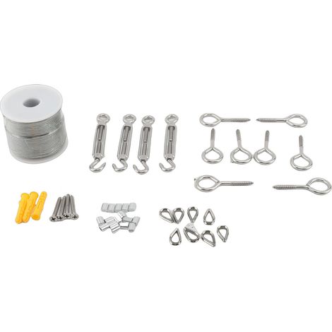 Kit Câble Inox 304 7x7 Torons Gaine Éthylène – Corde Fil Extérieur Guirlande Lumineuse Clôture Terrasse Garde-Corps 50M (1/5)