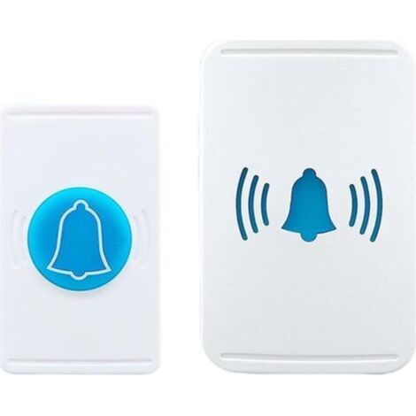 Sonnette sans fil alimentée par piles, étanche IP44, portée longue distance, volume réglable – idéale pour usage intérieur et extérieur (1/2)