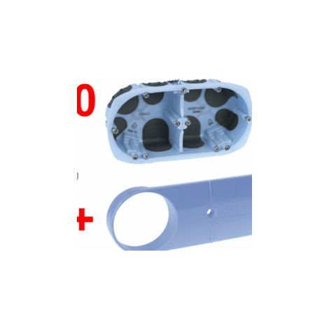 Pack de 100 Boîtes d'encastrement étanches pour cloisons sèches 40mm 2 postes - guide de découpe offert - 52264 - Eur'Ohm (1/2)