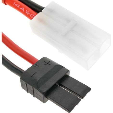 BeMatik - Cable TRAXXAS 1 macho a TAMIYA 1 hembra de 6cm 14AWG Carga y fuente alimentación